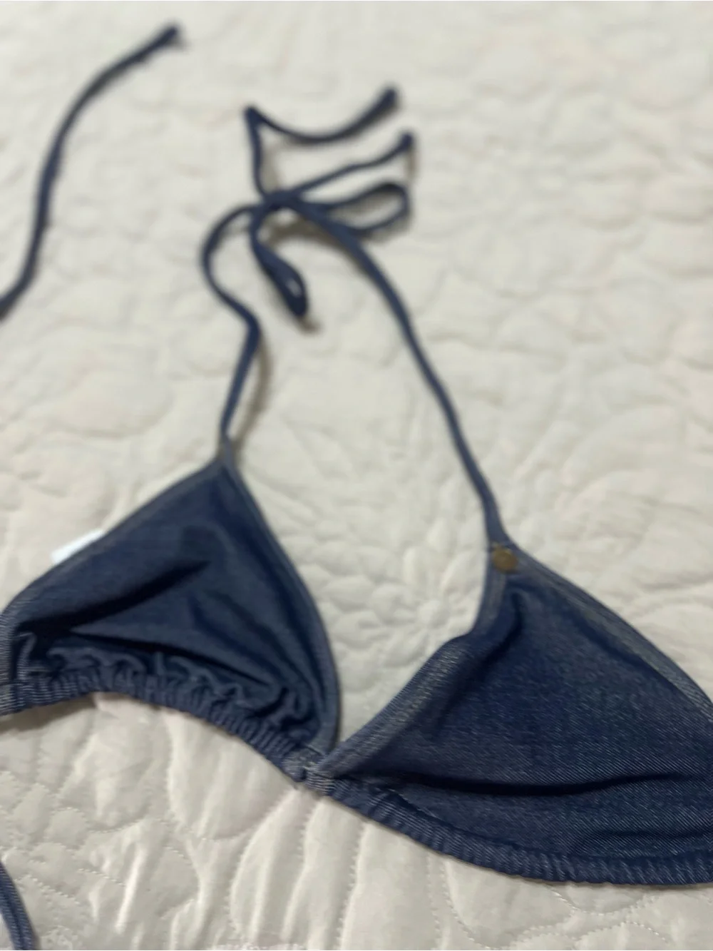 American Eagle Outfitters Dark denim Blue Triangle String Bikini Matching Set